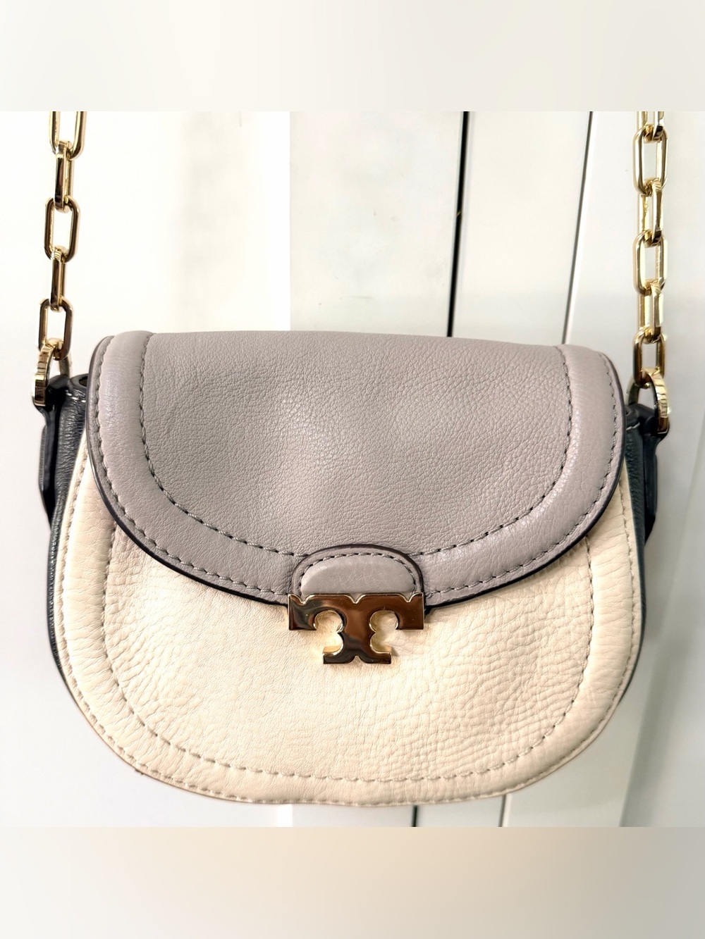 TORY BURCH Chelsea Colorblock Leather Mini Crossbody Chain Bag